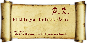 Pittinger Krisztián névjegykártya