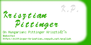 krisztian pittinger business card